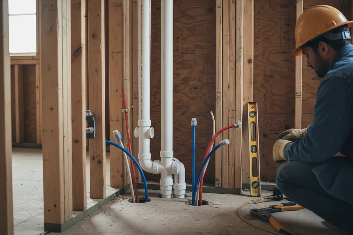 Drain and supply rough-in during Drain Cleaning in Gainesboro